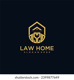 SZ monogram initial logo for lawhome with shape home design