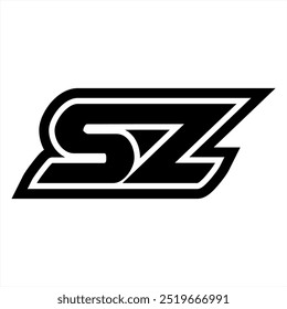 Logotipo del monograma de SZ, usted puede utilizar este logotipo para cualquier cosa que usted quiera, como un logotipo de su marca o el logotipo de su equipo y cualquier cosa que usted quiera