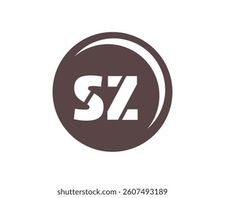 SZ sport emblem or team logotype. Ball logo with a combination of Initial letter S and Z for balls shop, sports company, training, club badge. Vector illustration.