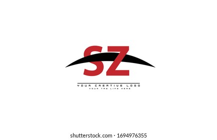 SZ ZS abstract vector logo monogram template