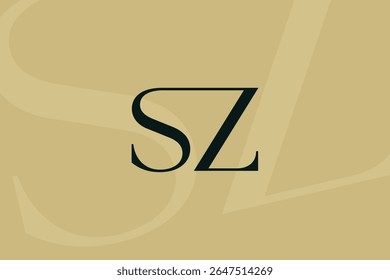 SZ or ZS letter logo icon design. Classic style luxury initials monogram.