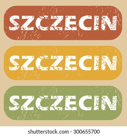 Szczecin on colored background