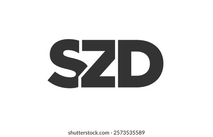 SZD logo design template with strong and modern bold text. Initial based vector logotype featuring simple and minimal typography. Trendy company identity ideal for businesses brand presence.