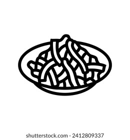 szechuan beef chinese cuisine line icon vector. szechuan beef chinese cuisine sign. isolated contour symbol black illustration