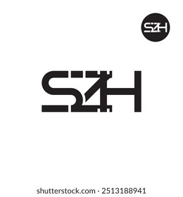 Design de Monograma de Letra de Logotipo SZH