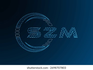 SZM low poly letter logo vector design. SZM lower poly logo design. Low poly logo.