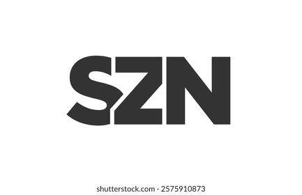 SZN logo design template with strong and modern bold text. Initial based vector logotype featuring simple and minimal typography. Trendy company identity ideal for businesses brand presence.