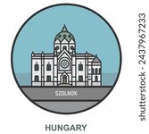 Szolnok. Cities and towns in Hungary. Flat landmark