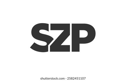 SZP logo design template with strong and modern bold text. Initial based vector logotype featuring simple and minimal typography. Trendy company identity ideal for businesses brand presence.