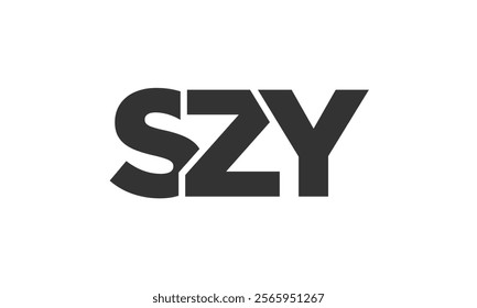 SZY logo design template with strong and modern bold text. Initial based vector logotype featuring simple and minimal typography. Trendy company identity ideal for businesses brand presence.