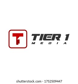 Logotipo de T 1 simple y limpio