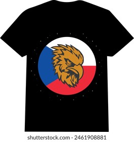 A t _ shirt design with a golden eagle | A crazy bird modern and unique T Shirt with Russian flag 