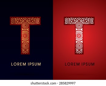 T ,Abstract, font, concept filigree, floral, graphic, vector.