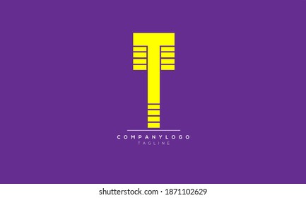 T abstract initials monogram letter text symbol alphabet logo design