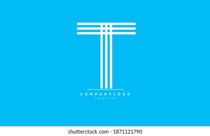 T iniciales abstractas símbolo de texto de letra monograma diseño del logotipo del alfabeto
