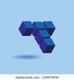T abstract letter 3d logo icon vector