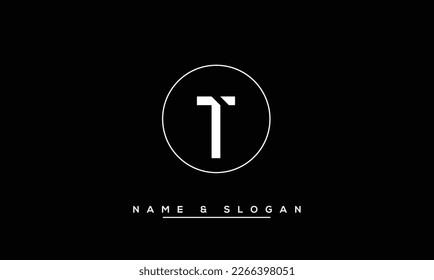 T Letra abstracta monograma con logotipo