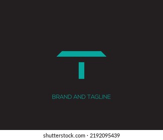 T abstract vector logo monogram template