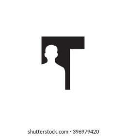 T alphabet avatar business letter logo black