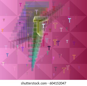 T Alphabet design texture