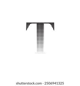 t alphabet halftone dotted effect logo icon vector illustration eps