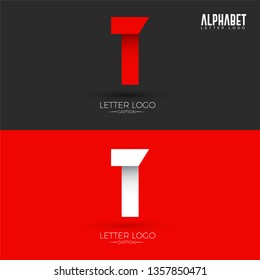 T Alphabet Logo in Origami Style