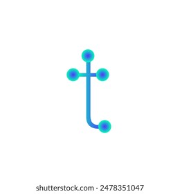 t alphabet tech logo gradient vector eps