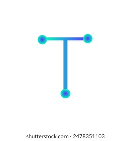 Vector de degradado con logotipo de t alphabet tech eps
