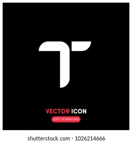 "T" Alphabet Typographic Vector Icon Illustration