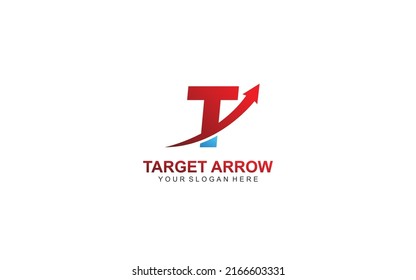 T arrow logo design inspiration. Vector letter template design for brand.