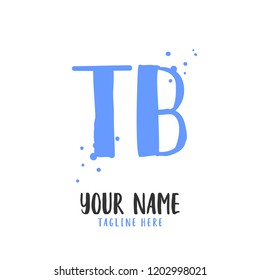 T B Handwritten logo template