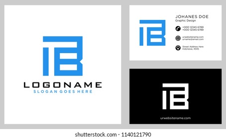 T B initial logo template vector