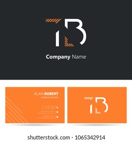 T & B joint logo stroke letter design with business card template
