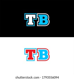 T B letter logo monogram design