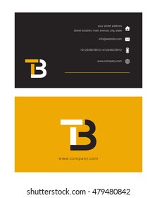 T B Letter logo vector with Business card template