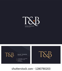 T & B letters Joint logo icon and Business card vector template.