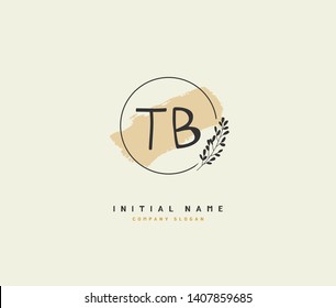 T B TB Beauty vector initial logo, handwriting logo of initial wedding, fashion, jewerly, heraldic, boutique, floral and botanical with creative template for any company or business.