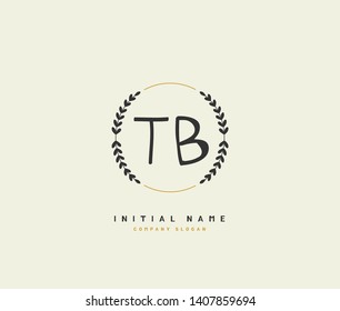 T B TB Beauty vector initial logo, handwriting logo of initial wedding, fashion, jewerly, heraldic, boutique, floral and botanical with creative template for any company or business.