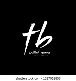 T B TB Initial brush logo template vector