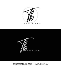 T B TB Initial letter handwriting and signature logo.	
