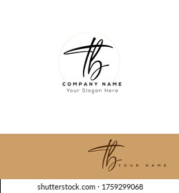  T B TB Initial letter handwriting and signature logo.	