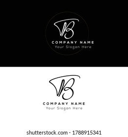 T B TB Initial Brief Handschrift und Signatur Logo. Schönheit, Vektoranfängliches Logo .Mode, Boutique, Blumen und botanisch