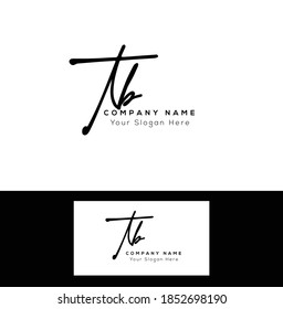 T B TB Escritura a mano inicial y logotipo de la firma. Logo inicial del vector de belleza .Moda, boutique, floral y botánica