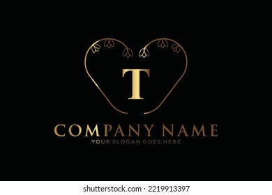 T Beauty Vektor Logo, handschriftlich Logo der ersten Signatur, Hochzeit, Mode, Jewerly, Boutique, Blumen und botanisch mit kreativen Vorlage für jedes Unternehmen oder Unternehmen.