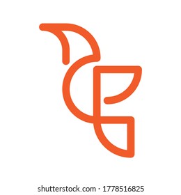 MONOGRAMA DEL VECTOR DE LÍNEA SENCILLA DE LOGOTIPO DE AVES T