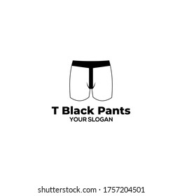 T Black Pants Boxer Logo Design Vector