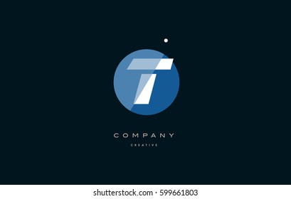 t blue circle dot big font alphabet company letter logo white design vector icon template 