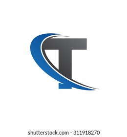T Blue Swoosh Logo