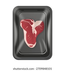 Filete de hueso T en envases frescos para la venta al por menor