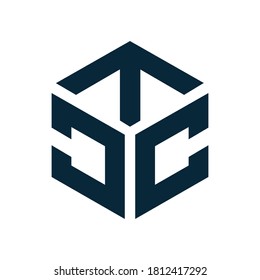 Diseño del logotipo T C. Diseño de logotipos de hexángulos profesionales